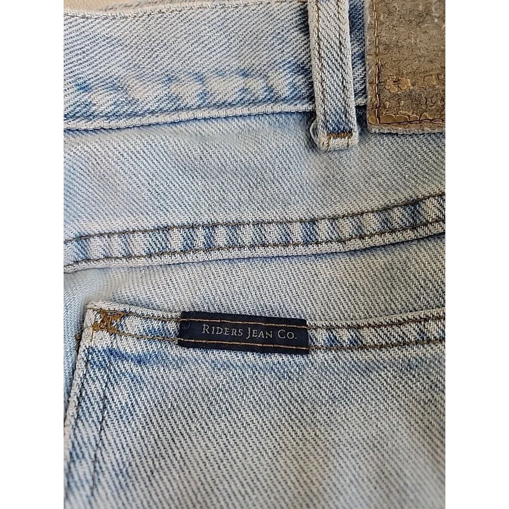 Vtg Riders Jeans Mens 34x33 * Distressed Destroyed Cotton Light Blue High Rise‎